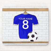 Camisa customizável do futebol Mousepad (azul)