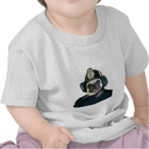 Camisa da criança do Pug do bombeiro Tshirt