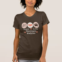 Camisa da medicina veterinária T do amor da paz Tshirts
