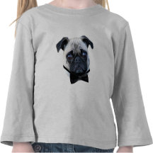 Camisa das meninas do Pug do menino Camisetas