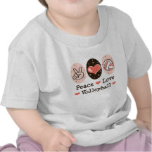 Camisa do bebê T do voleibol do amor da paz Tshirt