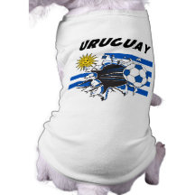 Camisa do futebol de Uruguai para cães Roupa Para Caes