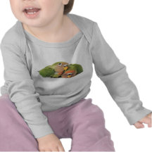 Camisa manga longa bebês agapornis camisetas