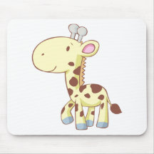 Camisas bonitos do girafa do bebê dos desenhos ani mousepad