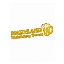 Camisas da equipe t do bebendo de Maryland Cartão Postal