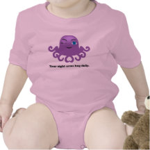 Camiseta da menina do polvo do bebê