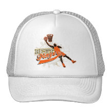 Camiseta e presentes alaranjados do basquetebol boné