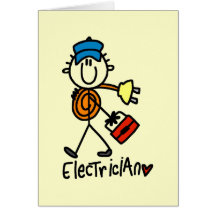 Camiseta e presentes básicos do eletricista cartao
