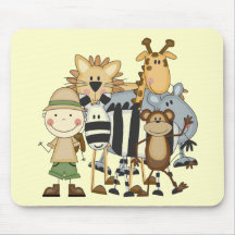 Camiseta e presentes do menino do safari mousepads