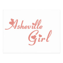 Camisetas da menina de Asheville Cartoes Postais