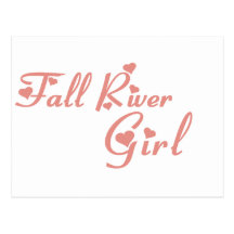 Camisetas da menina de Fall River Cartoes Postais