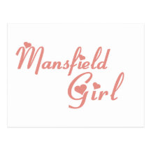 Camisetas da menina de Mansfield Cartao Postal
