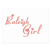 Camisetas da menina de Raleigh Cartao Postal