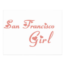 Camisetas da menina de San Francisco Cartoes Postais