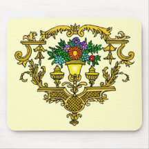 Camisetas e presentes antigos do design floral mouse pad