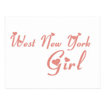 Camisetas ocidentais da menina de New York Cartoes Postais
