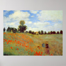 Campo das papoilas, Claude Monet Posteres