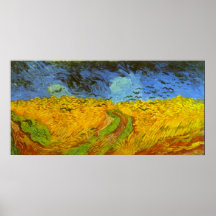 Campo de trigo de Van Gogh com os pássaros da faze Impressão