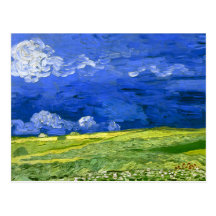 Campo de trigo de Van Gogh sob o céu nublado (F778 Cartões Postais