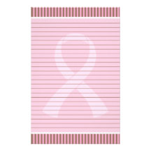 Cancro da mama cor-de-rosa da fita alinhado papel personalizados