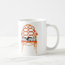 Caneca alaranjada da cadeira