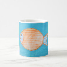 Caneca alaranjada dos peixes
