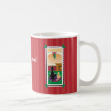 Caneca alegre do envoltório de WagsToWishes_Mistle