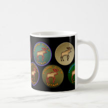 Caneca bonita do medalhão dos alces de Park City