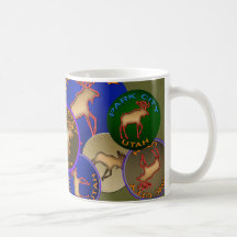 Caneca bonita do medalhão dos alces de Park City