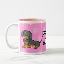 Caneca bonito do Dachshund do cão dos desenhos ani