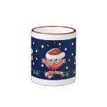 Caneca bonito do Natal com os pássaros & o nome do