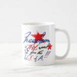 Caneca branca clássica da liberdade