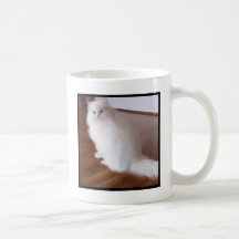 Caneca branca do gato persa