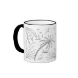 Caneca da arte: Preto clássico e branco - cornish canegas