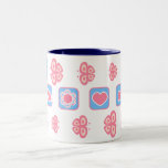 caneca da borboleta do rosa e dos azuis bebés canecas
