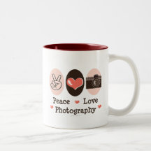 Caneca da câmera da fotografia do amor da paz