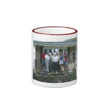 caneca da foto da reunião de família