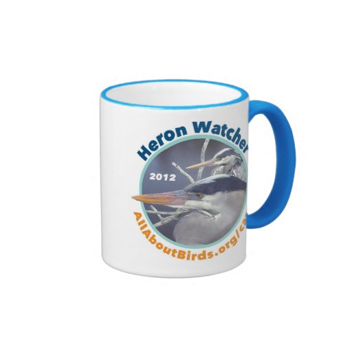 Caneca da foto do observador da garça-real