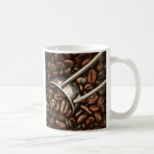 Caneca da foto dos feijões de café