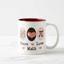 Caneca da matemática do amor da paz