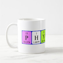 Caneca da mesa periódica da física e da química