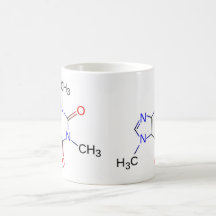 Caneca da molécula da cafeína