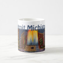 Caneca da opinião da cidade de Detroit Michigan
