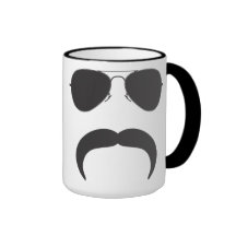 Caneca da silhueta do aviador do bigode
