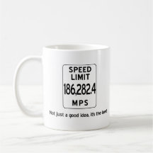 Caneca da velocidade da luz