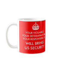 Caneca da vigilância, da determinação & da respons canecas