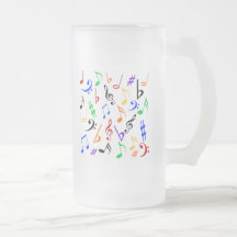 Caneca das notas musicais - vidro de fosco