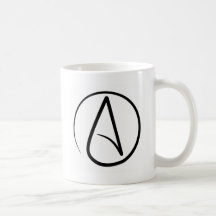 Caneca de café ateu do símbolo