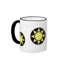 Caneca de café da campainha da luz do sol