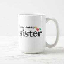 Caneca de café da irmã do feliz aniversario